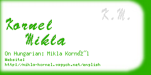 kornel mikla business card